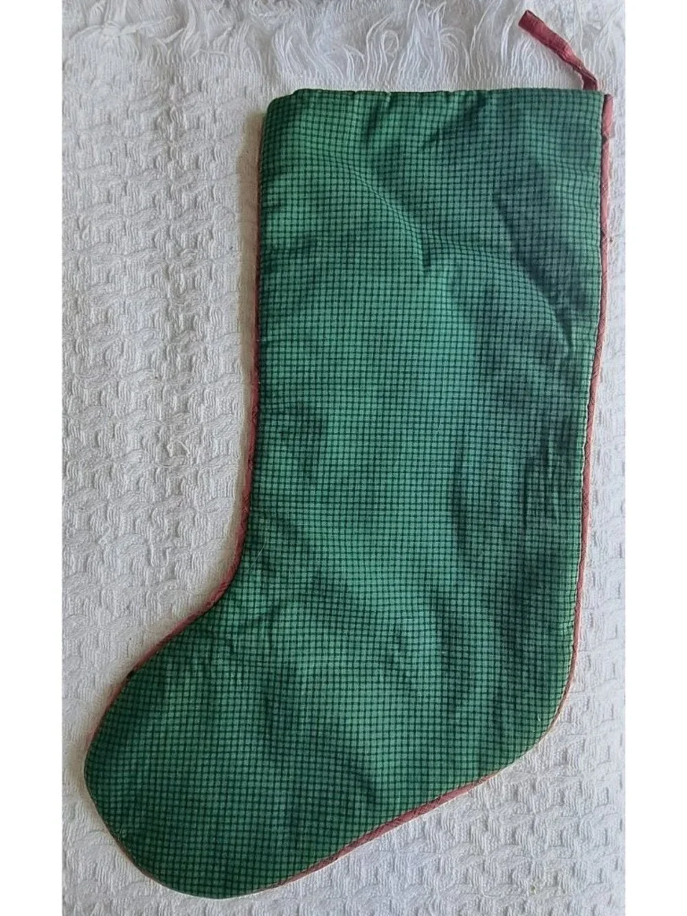 Unbranded Applique Christmas Stocking Multicolor Teddy Bear Tree Festive Holiday